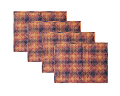 Quilted PLACEMAT Country fall colorful Plaid 14"X19" by HOME HEART Brands/Table mat(5926)