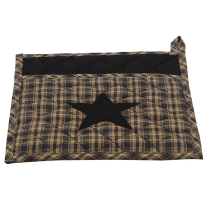 Quilted Pot Holder/Table topper/hot pads patchwork for kitchen embroidered star plaid 9"x9" by HOME HEART Brands( Made in India)