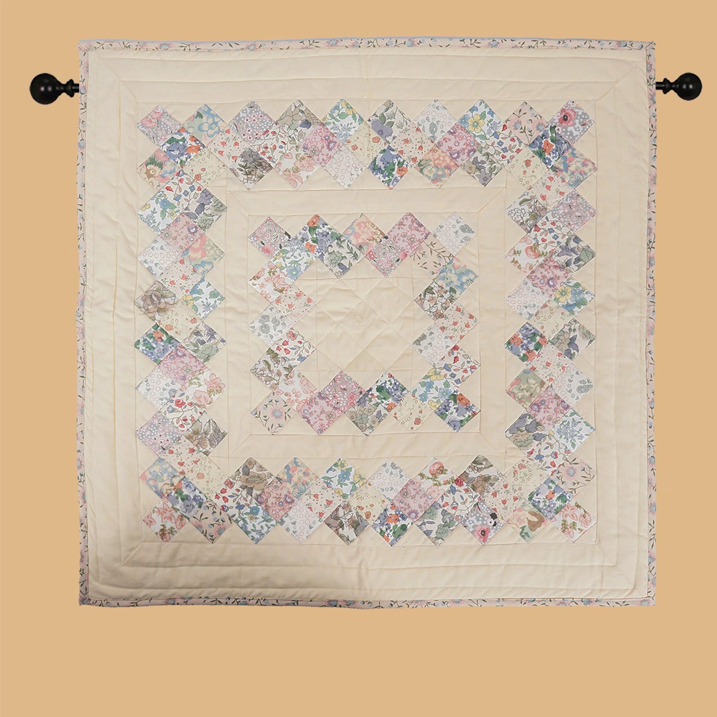 Quilted Table runners toppers, quilt, Wallhanging calico country floral patchwork with sew pocket by Home Heart brands (Made in India)