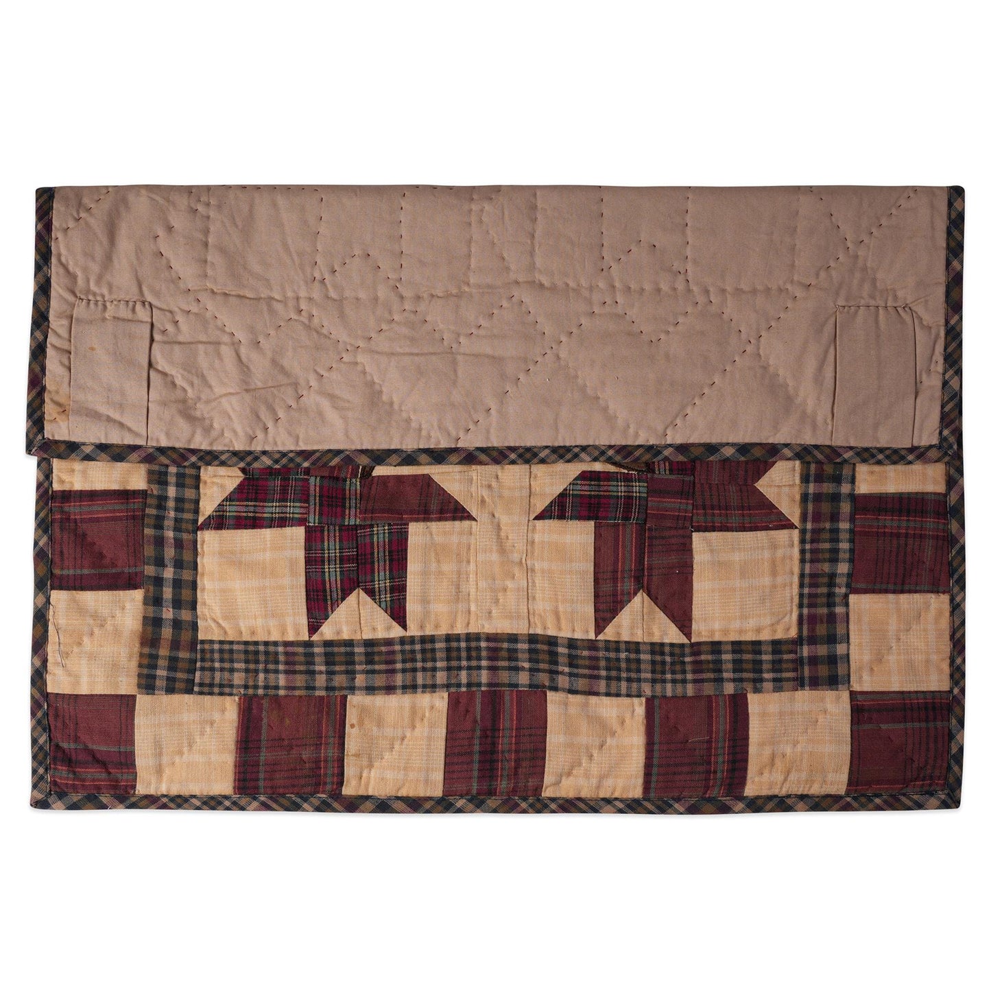 Hand made Hand quilted Throw Quilt, Table Topper 20"x20" Autumn leaves quilt by Home Heart brands (Made in India)