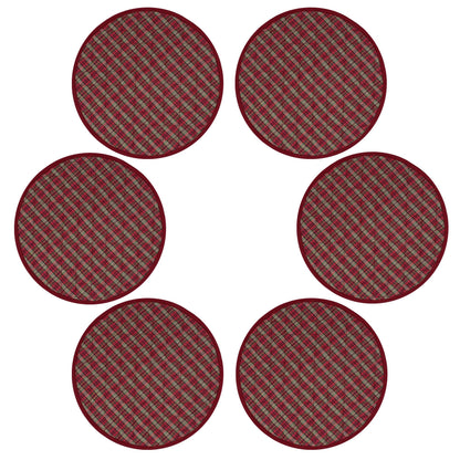 Wedge quilted placemat ,Trivet, pot holder, table mat christmas red plaid cotton reversible placemat by HOME HEART Brands(India)