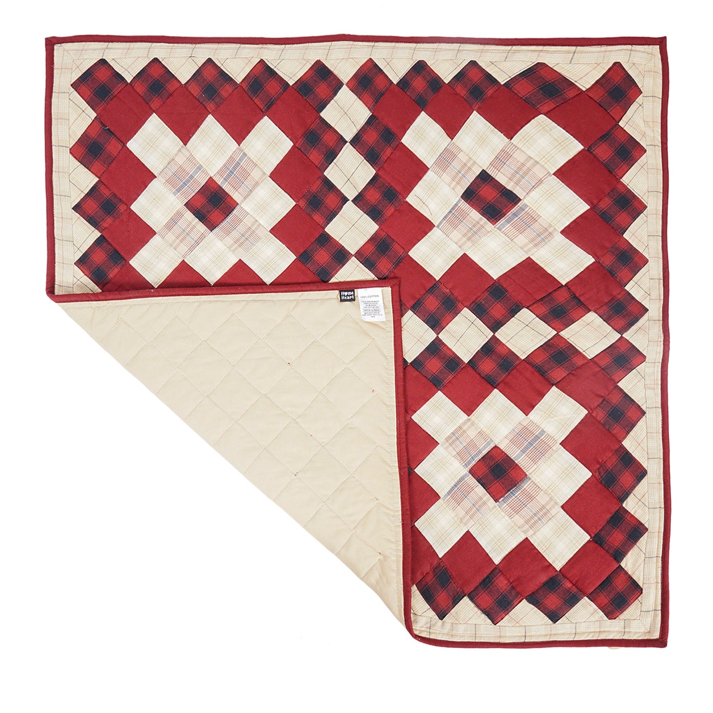 Quilted Table runners, small quilt, Wallhanging & Table Toppers Boston common patchwork with sew pocket by Home Heart brands (Made in India)