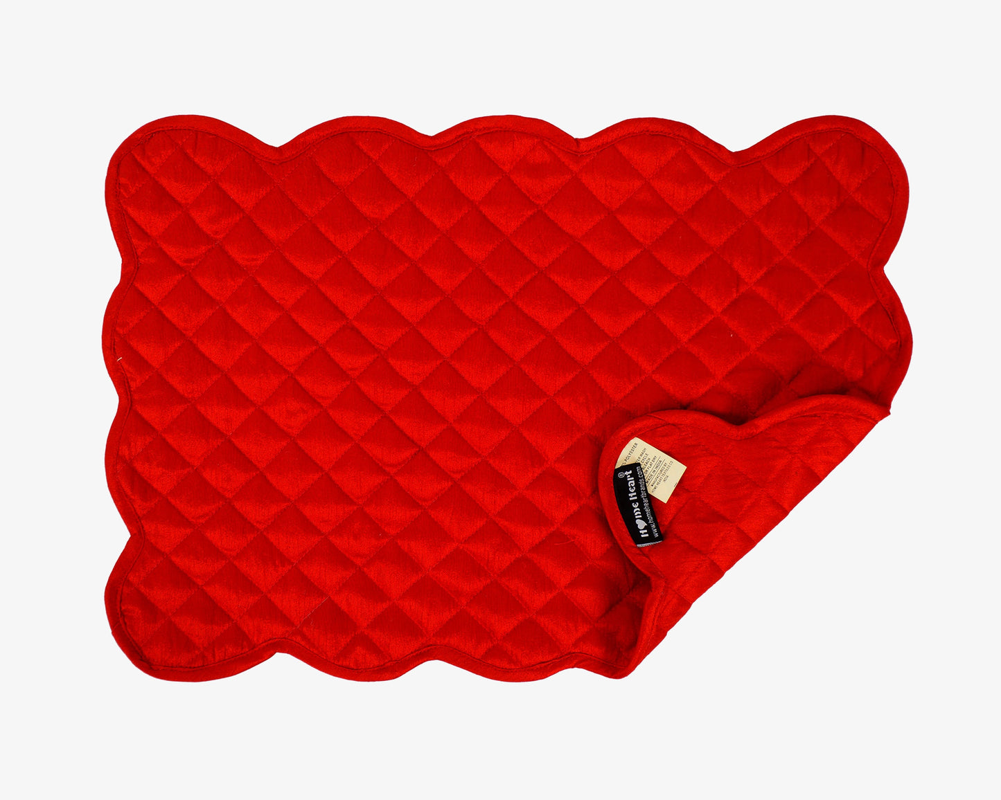 Quilted Table runner, Trivet, placemat  & Table toppers  duiponi Silk red reversible design by HOME HEART Brands(Made in India)