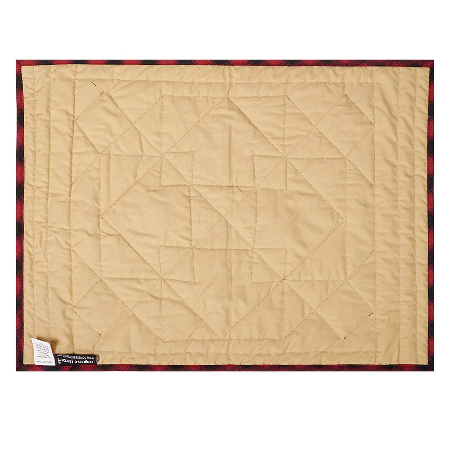 Quilted placemats / Tablemat patchwork red diamond square plaid country by HOME HEART Brands(Made in India)