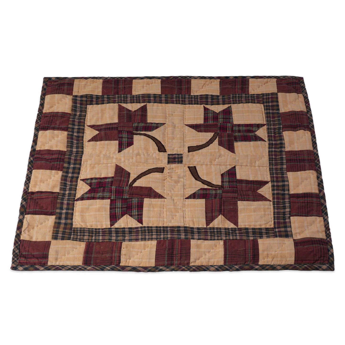 Hand made Hand quilted Throw Quilt, Table Topper 20"x20" Autumn leaves quilt by Home Heart brands (Made in India)