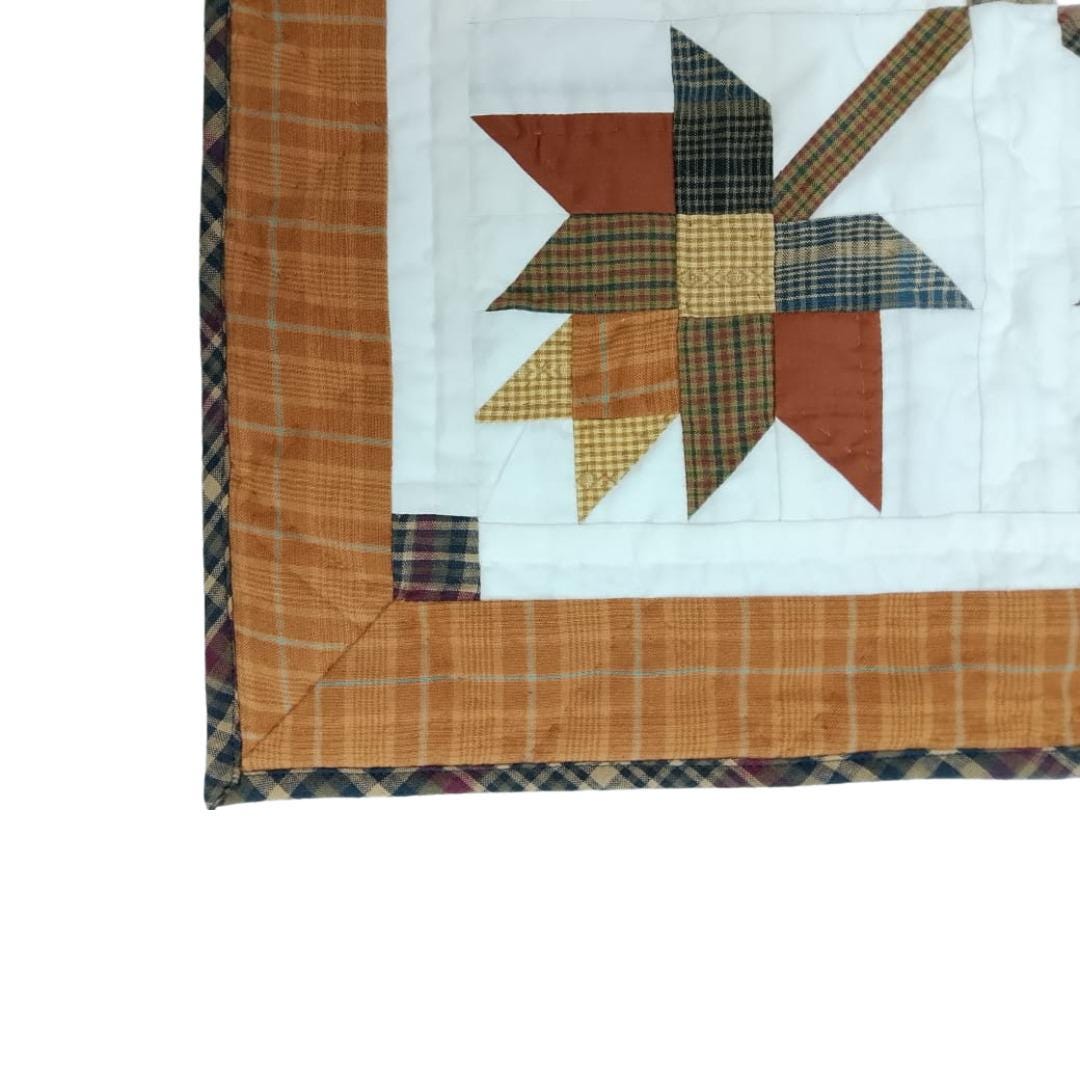 Hand made hand quilted quilt, table accent piece, Table topper Autumn leaves fall quilt 100% Cotton Heirloom Quality by HOME HEART Brands