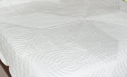 Victorian Lone Star Hand Quilted Patchwork Design off white calico Fabric bedspread quilts  by HOME HEART Brands