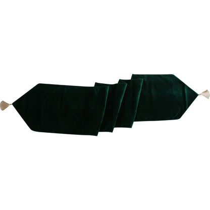 Velvet Table Runner & Toppers Premium green velvet fabric double layer reversible Decorative by Home Heart Brands(made in India)