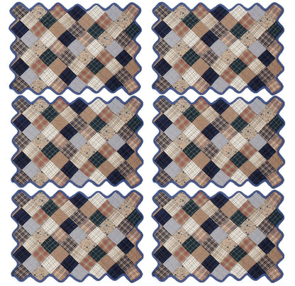 Quilted placemat table mat Patchwork 14"X19" Country Fashion summer mix  by HOME HEART Brands (made in INDIA)