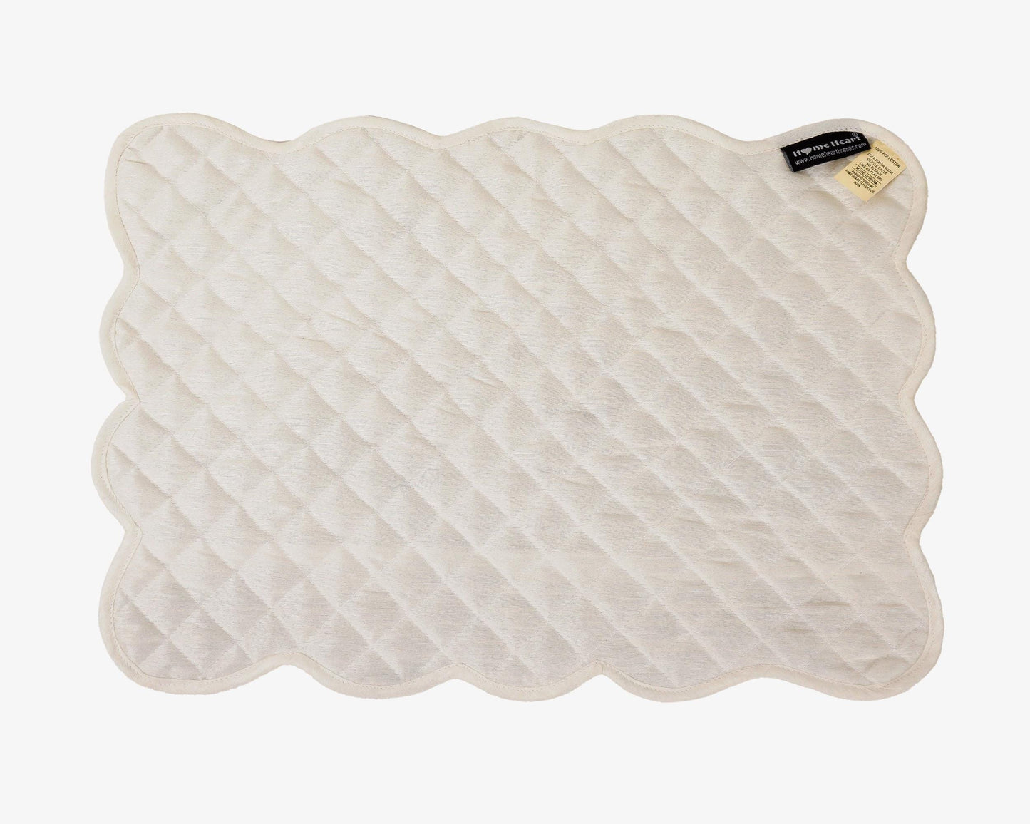 Dupioni Silk offwhite reversible Quilted Table runner, Trivet, placemat  & Table toppers design by HOME HEART Brands