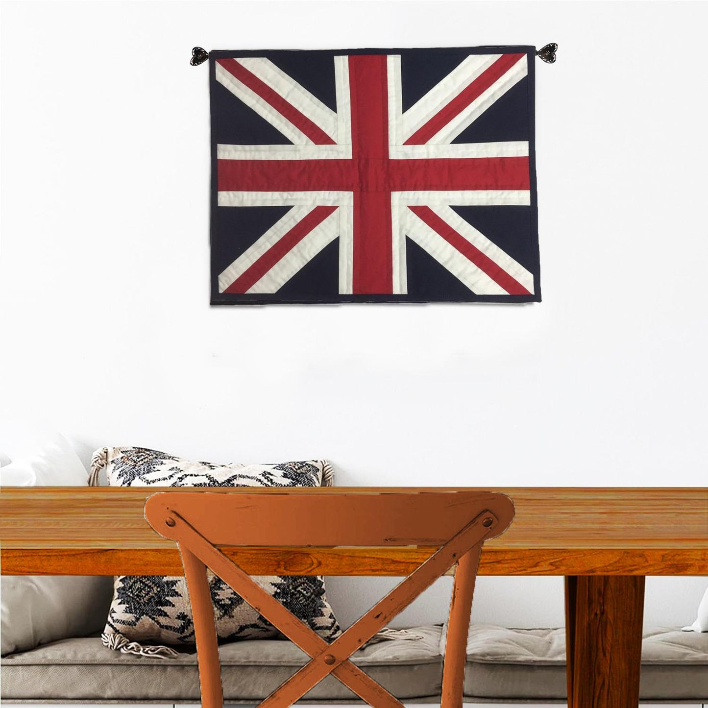 Hand quilted hand made placemats tablemats patchwork Union jack British flag UNION placemat  14"X19" by HOME HEART Brands (Made in India)