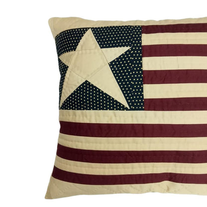 Hand made hand Quilted patchwork pillow cover, cushion, Rustic Americana handmade Star pillow cover by HOME HEART Brands(made in India)