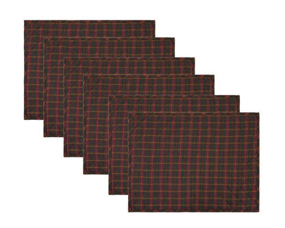 Quilted PLACEMAT Burgundy Green Country Plaid 14"X19" by HOME HEART Brands/Tablemat