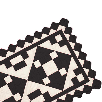 Quilted Table Runners & Toppers patchwork Black diamond square calico cotton fabric by HOME HEART Brands( made in INDIA)