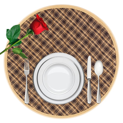 Wedge quilted placemat ,Trivet, pot holder, table mat Farm house Buffalo plaid cotton black & tan reversible mat by HOME HEART Brands(India)