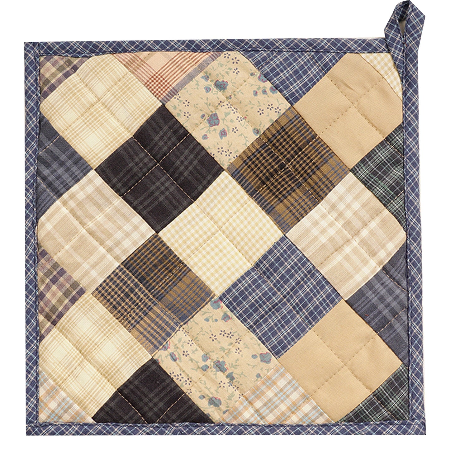 Quilted Pot Holder/Table topper/hot pads patchwork for kitchen Corn flower Mix 9"x9" by HOME HEART Brands( Made in India)