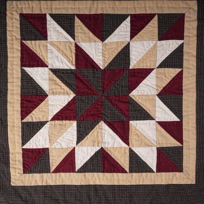 Hand made Hand quilted Throw Quilt, Table Topper 20"x20" Broken star blue plaid quilt by Home Heart brands (Made in India)