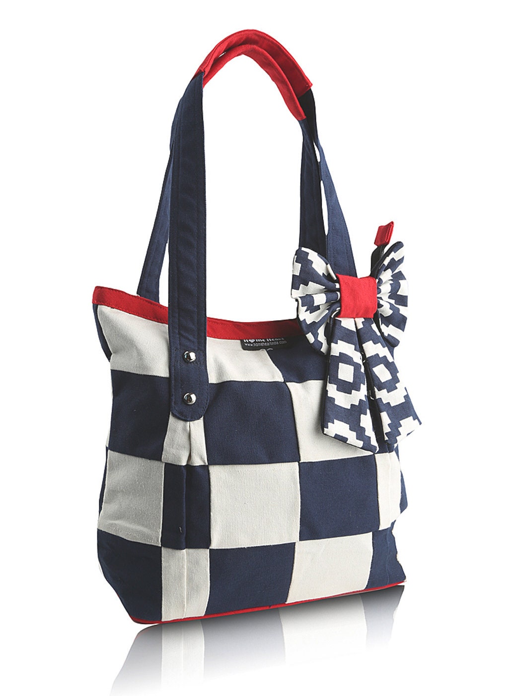 Hand bag Duck cotton canvas patchwork bag hand crafted bow best FAITH shoulder bag by HOME HEART Brands(Made in India)