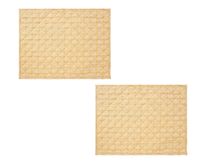 Quilted PLACEMAT beige Country Plaid 14"X19" by HOME HEART Brands/Tablemat