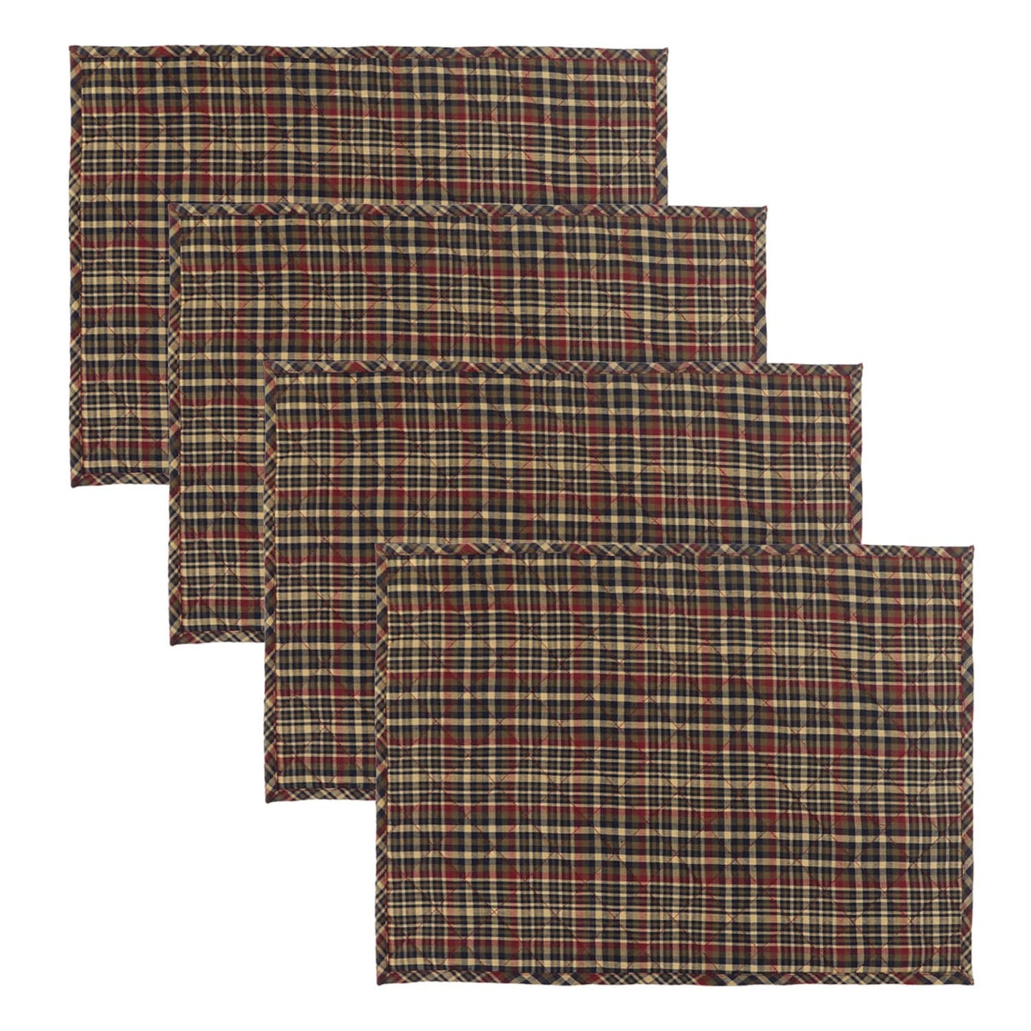Quilted PLACEMAT multi Country Plaid Country Plaid 14"X19" by HOME HEART Brands/Tablemat