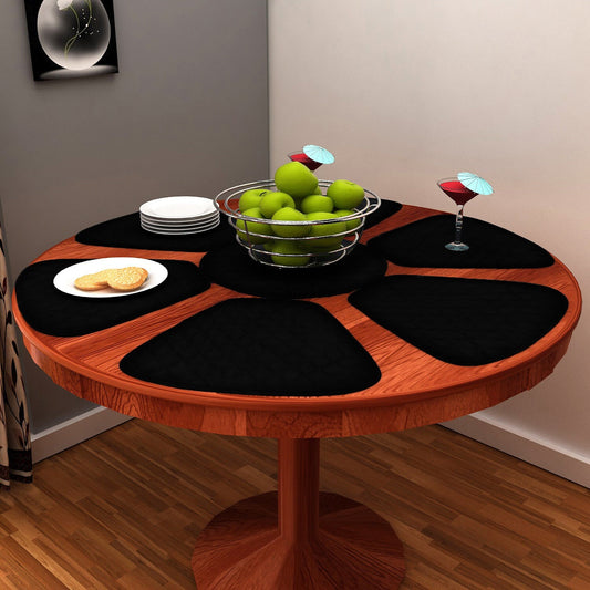 Wedge quilted placemat ,Trivet, pot holder, table mat black duck cotton reversible by HOME HEART Brands( Made in India)