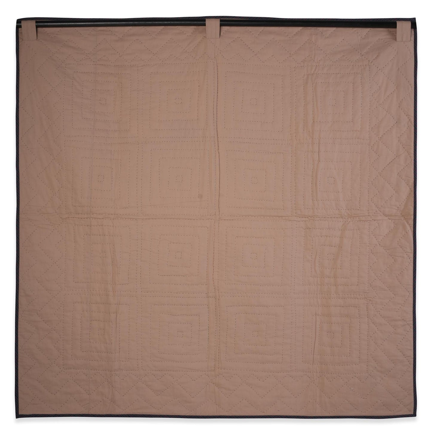 Throw Quilt, wall hanging quilt,Table Topper quilt 44"x44" Log cabin patchwork Hand Quilted 100% Cotton by Home Heart brands (Made in India)