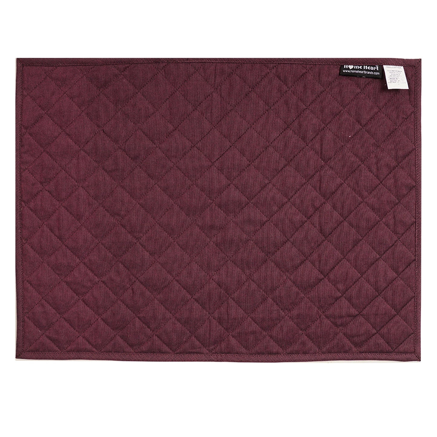 Quilted placemat table mat plum color 100% cotton chambray 14"X19" by HOME HEART Brands (made in INDIA)