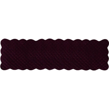 Dupioni silk Artistic Byzantium purple quilted Table Runner & Toppers scalloped border reversible by Home Heart Brands(made in INDIA)