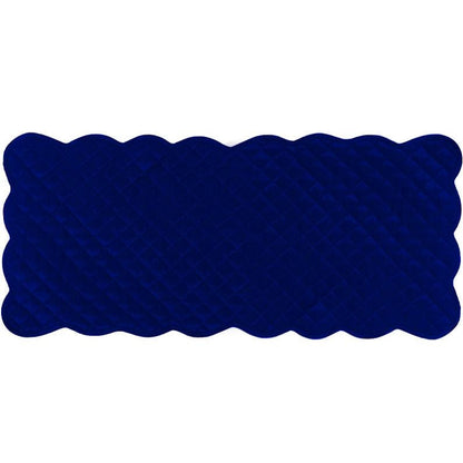 Dupioni silk royal blue quilted Table Runner & Toppers scallop border reversible double layer by Home Heart Brands(made in INDIA)