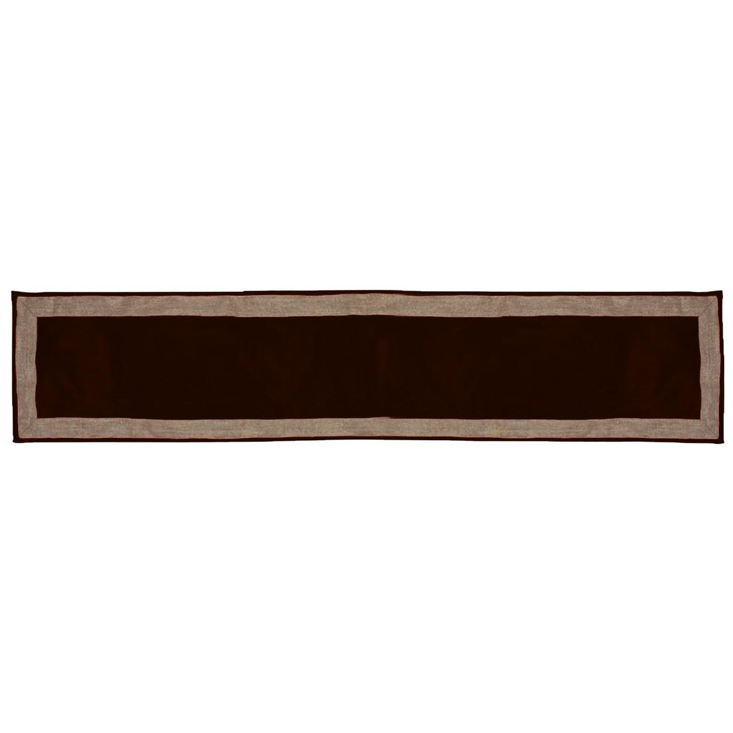 Velvet Table Runner & Toppers Premium brown velvet with ivory lurex jute border double layer by Home Heart Brands(made in INDIA)