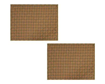 Quilted PLACEMAT / Table mat green gold plaid green accent Country Plaid 14"X19" by HOME HEART Brands(Made in India)