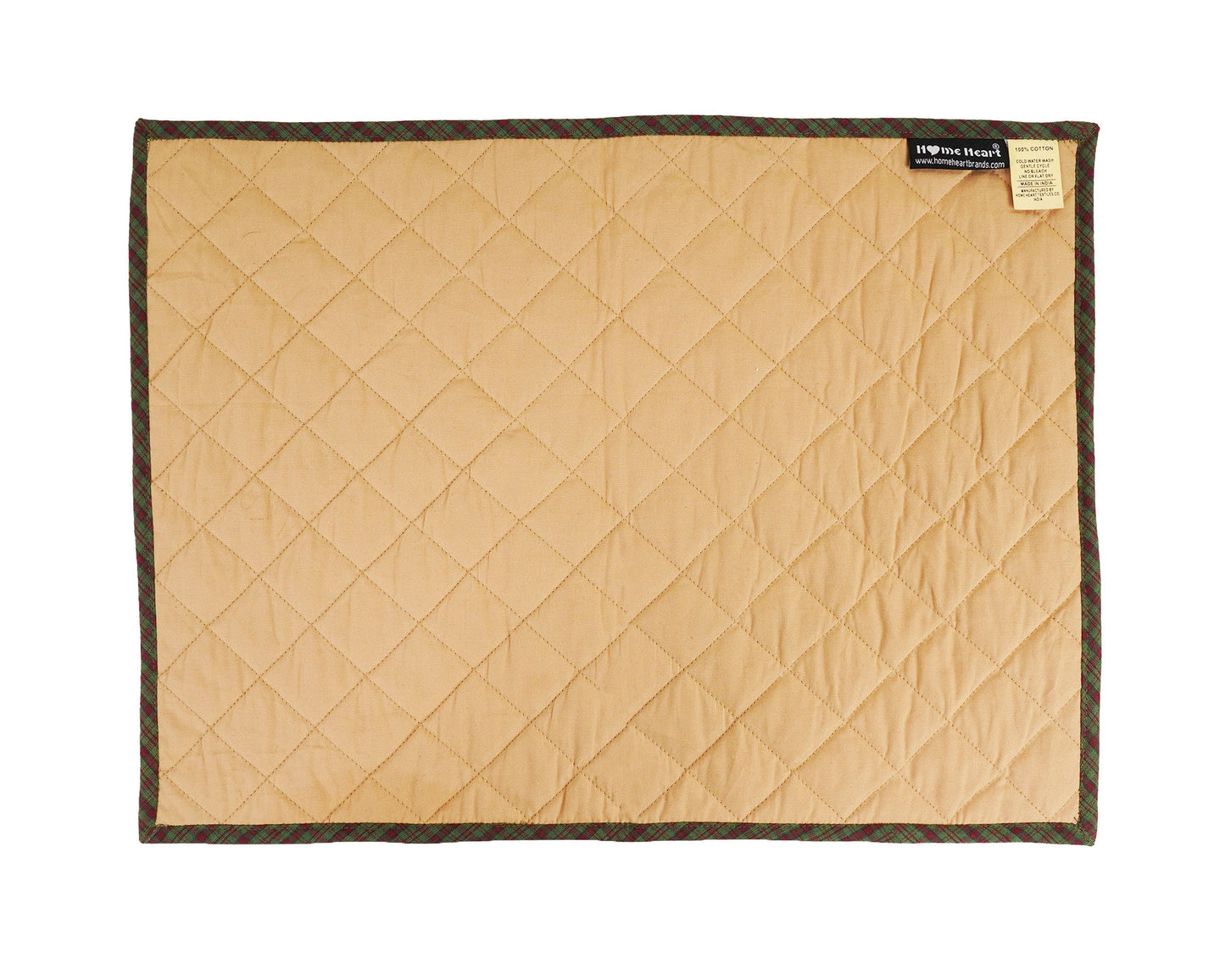 Quilted PLACEMAT & Table toppers country plaid 14"X19" by HOME HEART Brands/Table mat(Made in India)