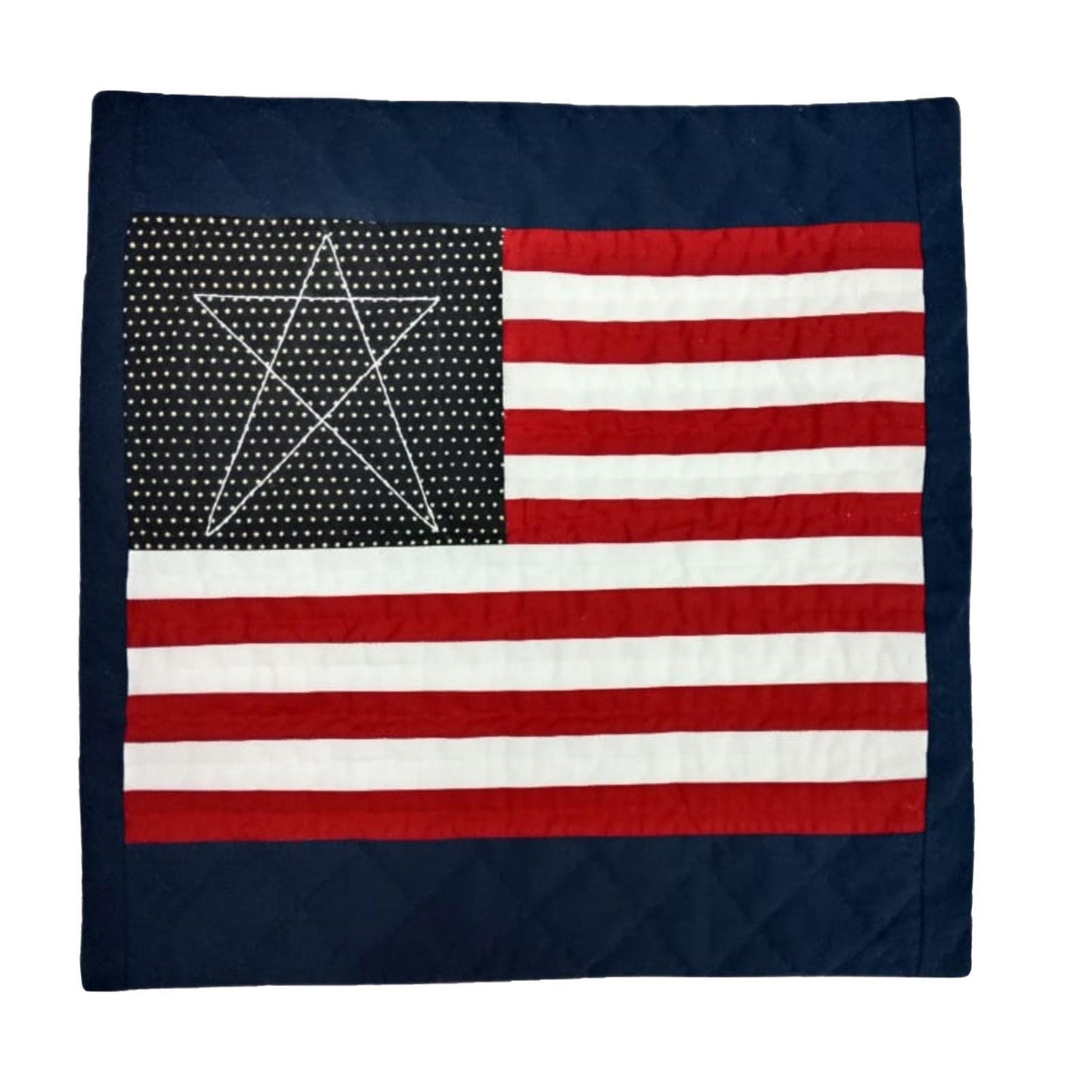 Hand made hand Quilted patchwork pillow cover, cushion cover, calico fabric Americana Flag pillow cover by HOME HEART Brands(made in India)