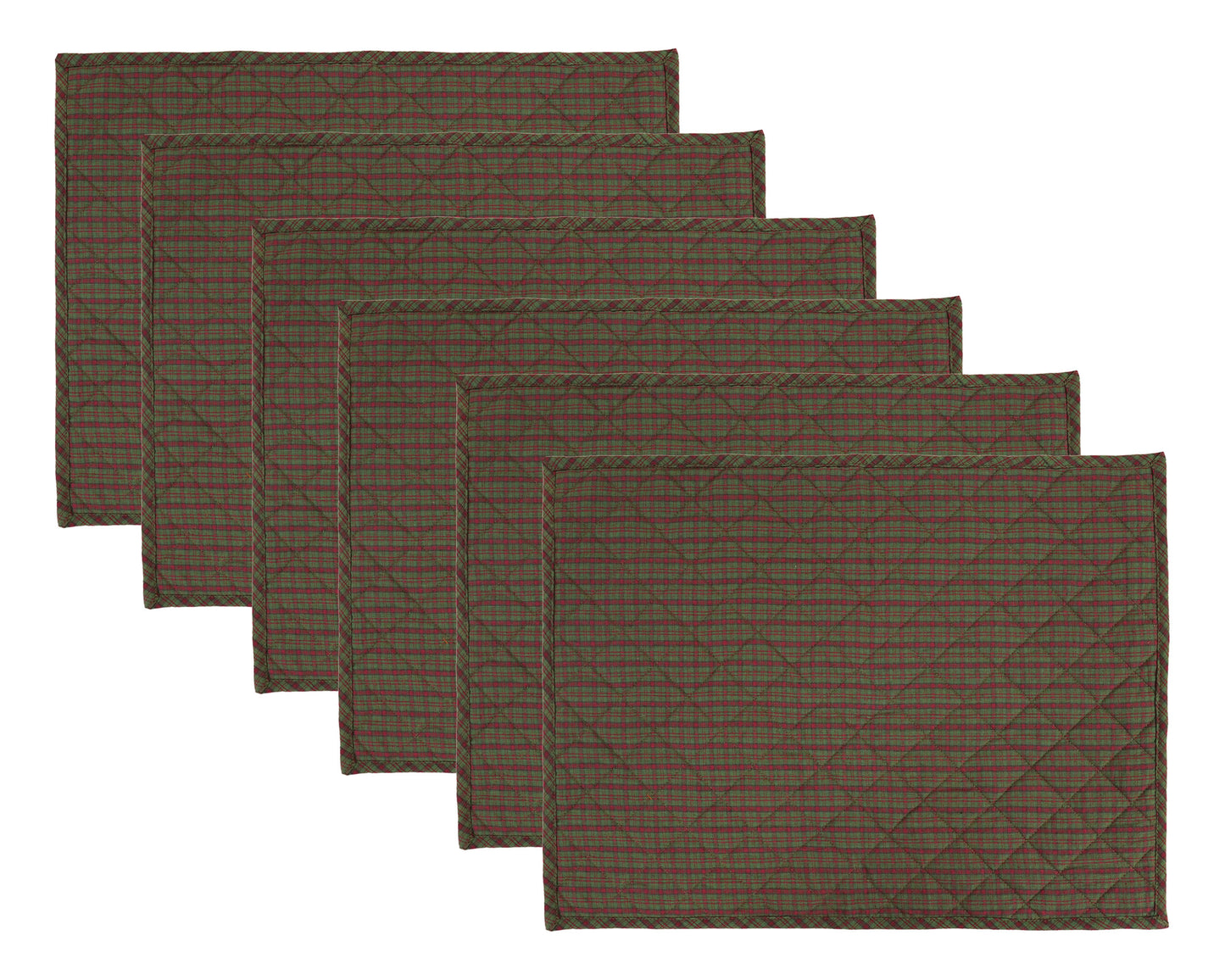 Quilted PLACEMAT & Table toppers country plaid 14"X19" by HOME HEART Brands/Table mat(Made in India)