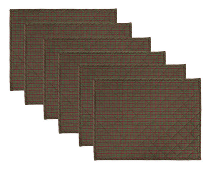 Quilted PLACEMAT & Table toppers country plaid 14"X19" by HOME HEART Brands/Table mat(Made in India)