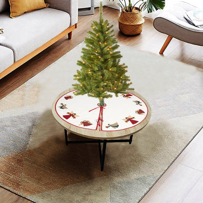 Christmas tree skirt Cotton Sturdy ivory Duck Fabric & multi colour Angel Applique style  by HOME HEART Brands