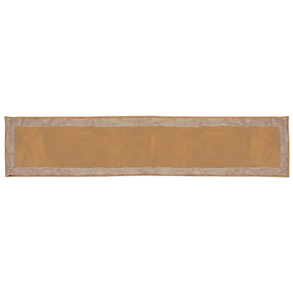Velvet Table Runner & Toppers Premium beige velvet with ivory lurex jute border double layer by Home Heart Brands(made in INDIA)