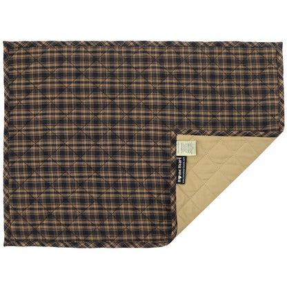 Quilted PLACEMAT Black/Beige Country Plaid Country Plaid 14"X19" by HOME HEART Brands/Tablemat