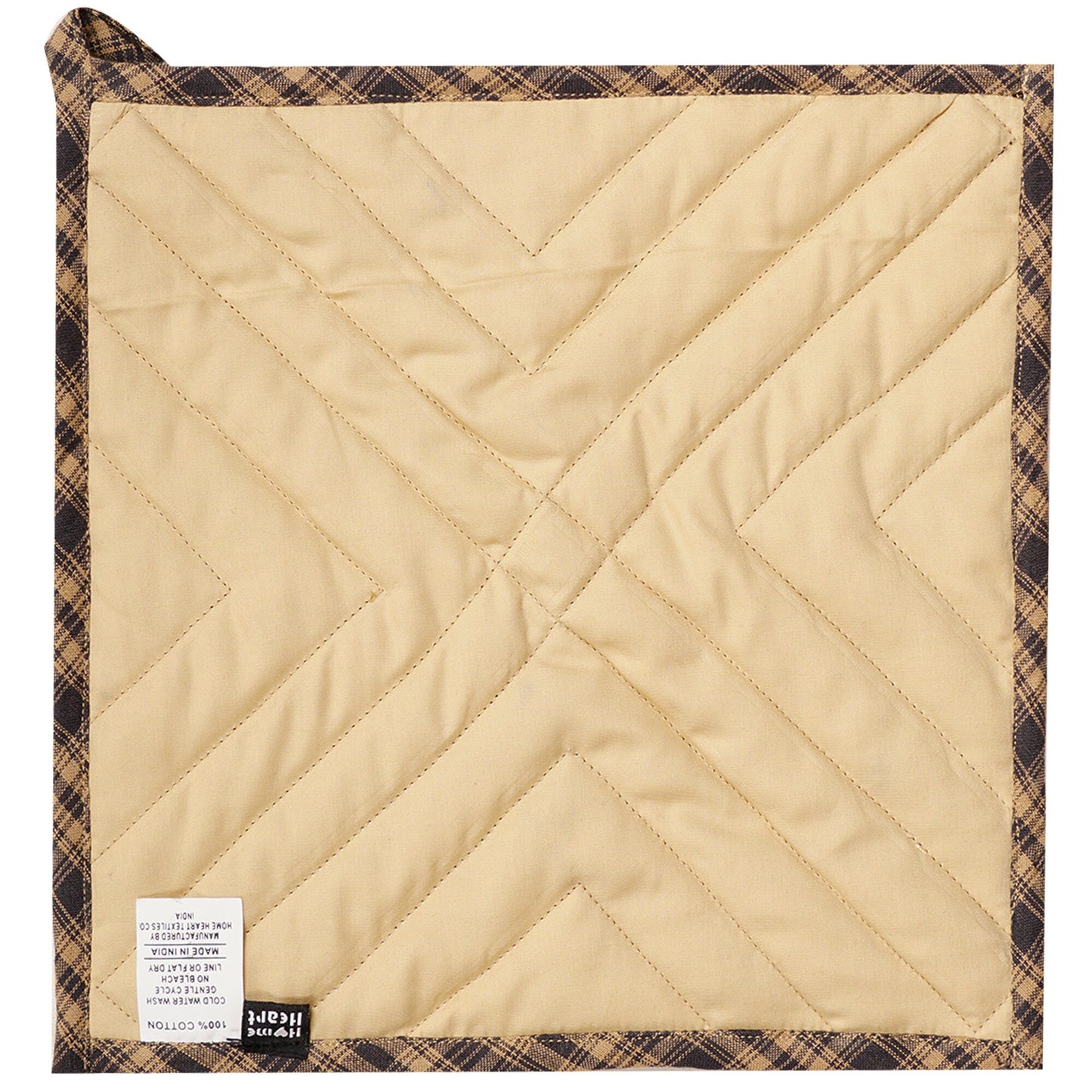 Quilted Pot Holder/Table topper/hot pads patchwork for kitchen Country Cabin Mix 9"x9" by HOME HEART Brands( Made in India)