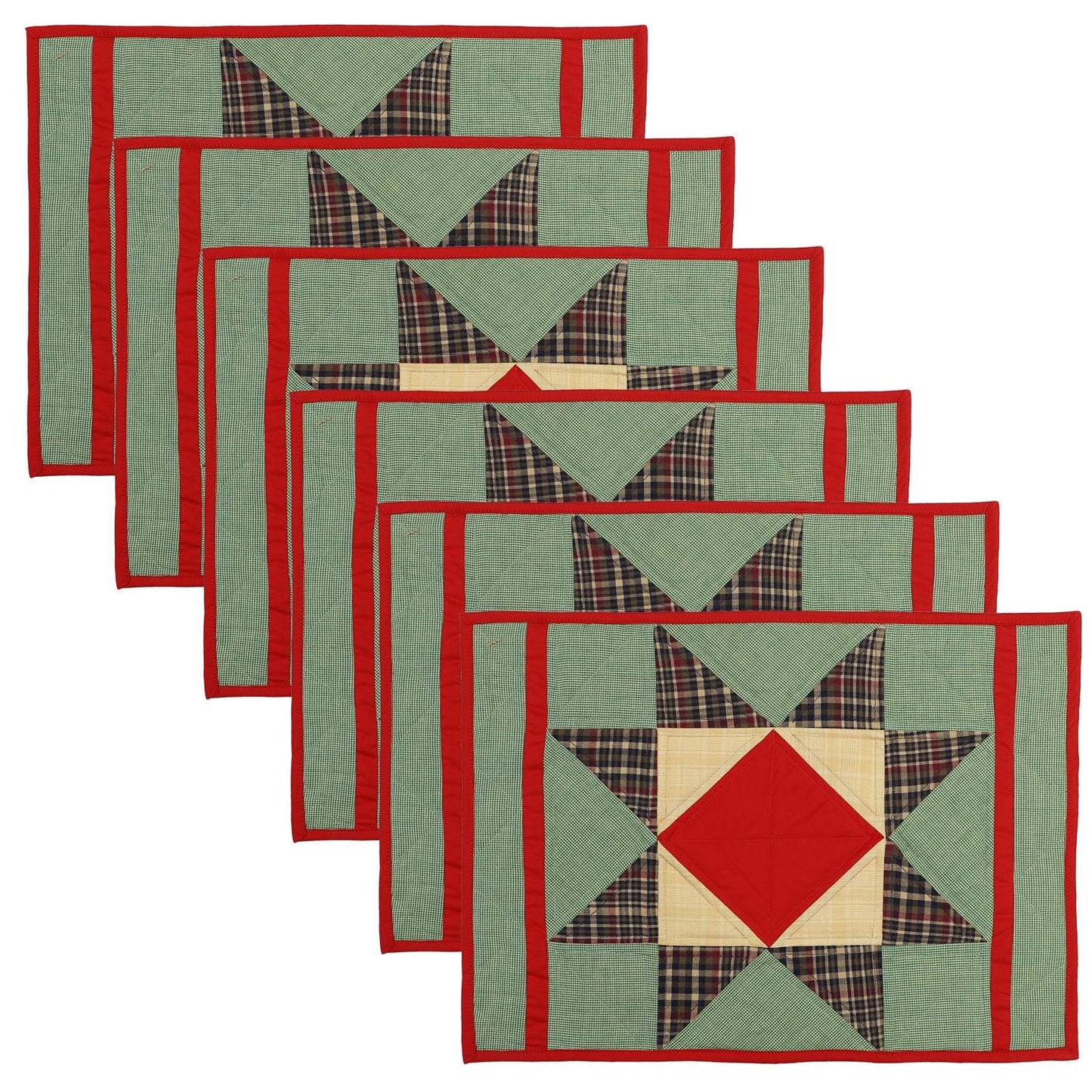 Christmas Quilted placemat & table mat, table top, table runner patchwork Rising Country Star by HOME HEART Brands (made in INDIA)