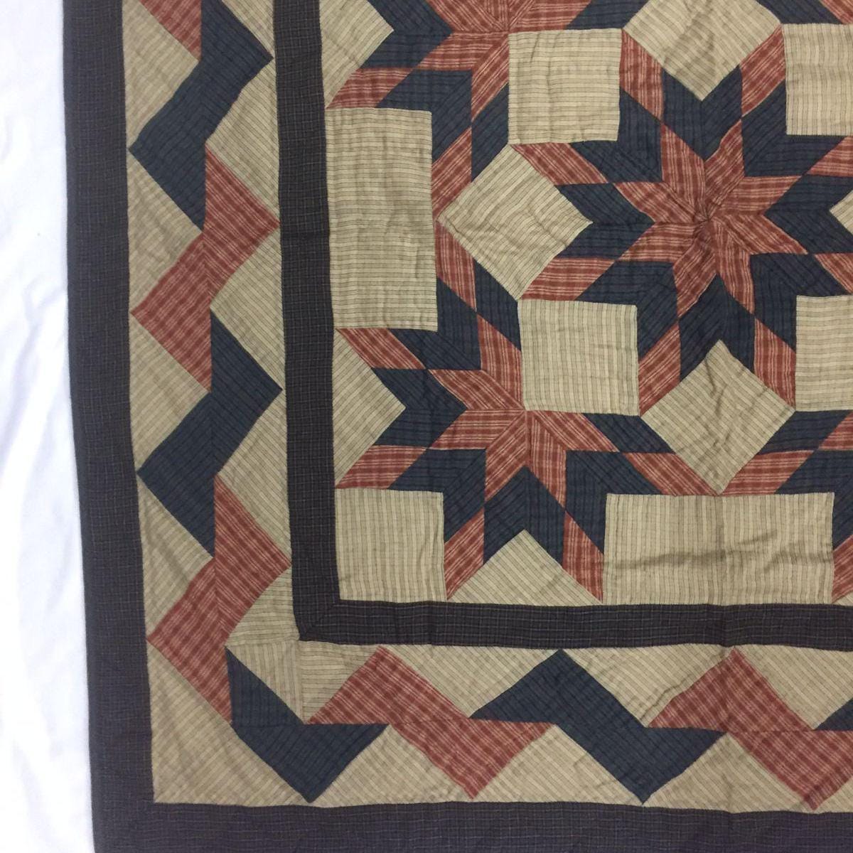 Hand made Hand quilted Throw Quilt, Table Toppers 44"x44"  Christmas star galore patchwork Cotton quilt by Home Heart brands (Made in India)