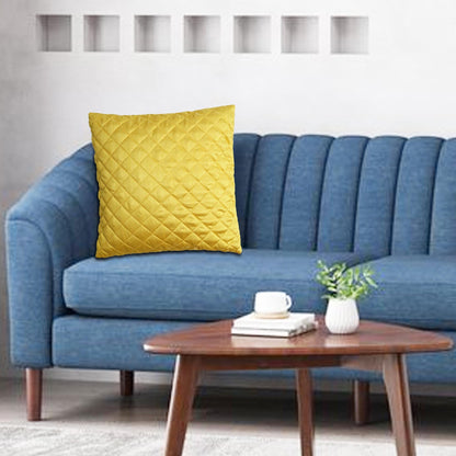 Lemon yellow Quilted Faux Dupioni Silk Cushion Covers Throw Pillow, Zipper Closure, Accent Pillow  Decorative pillow by HOME HEART Brands