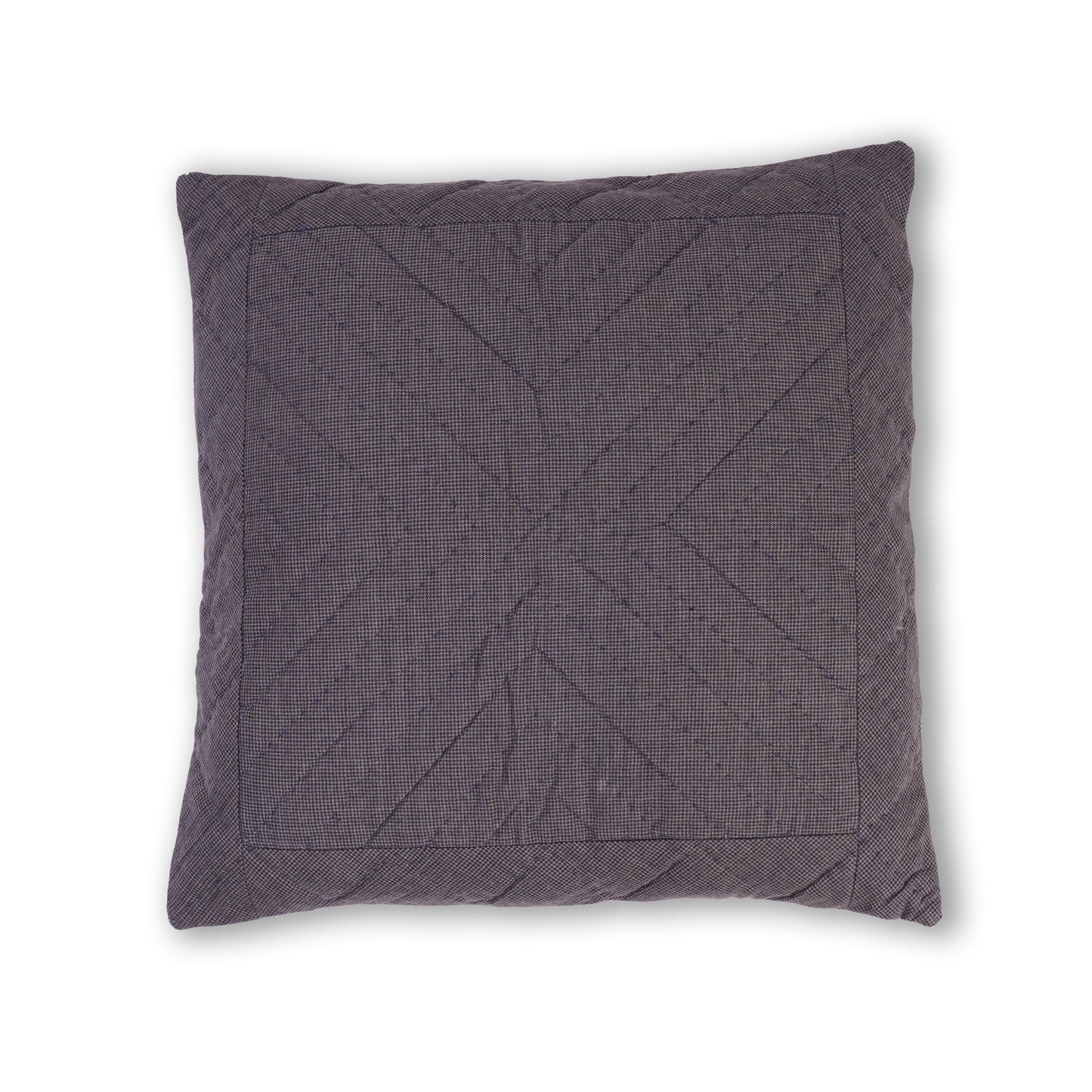 Quilted patchwork pillow cover, cushion cover, decorative throw pillow, farm mix slate micro check by HOME HEART Brands(made in India)