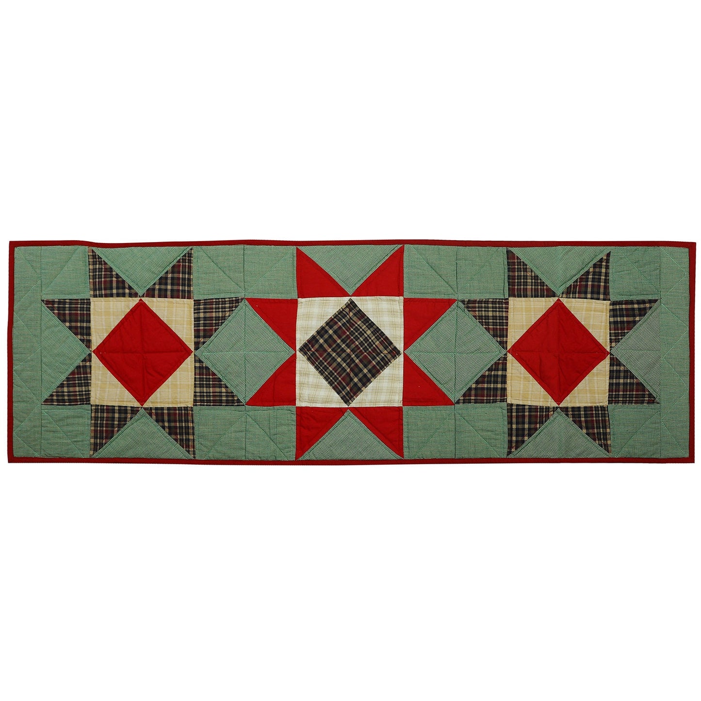 Quilted Table Runner & Toppers patchwork Rising Country Star by HOME HEART Brands (made in INDIA)