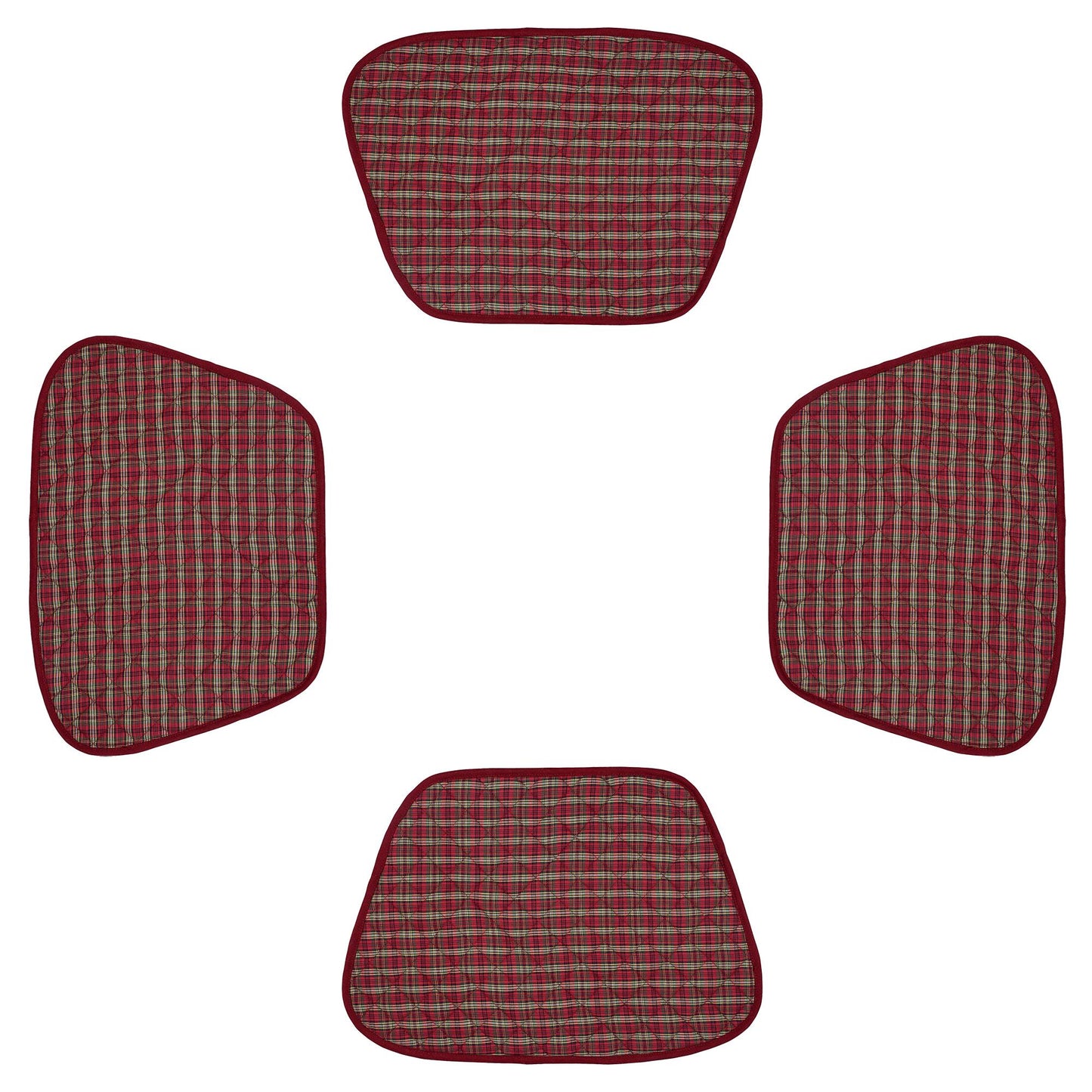 Wedge quilted placemat ,Trivet, pot holder, table mat christmas red plaid cotton reversible placemat by HOME HEART Brands(India)