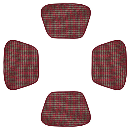 Wedge quilted placemat ,Trivet, pot holder, table mat christmas red plaid cotton reversible placemat by HOME HEART Brands(India)