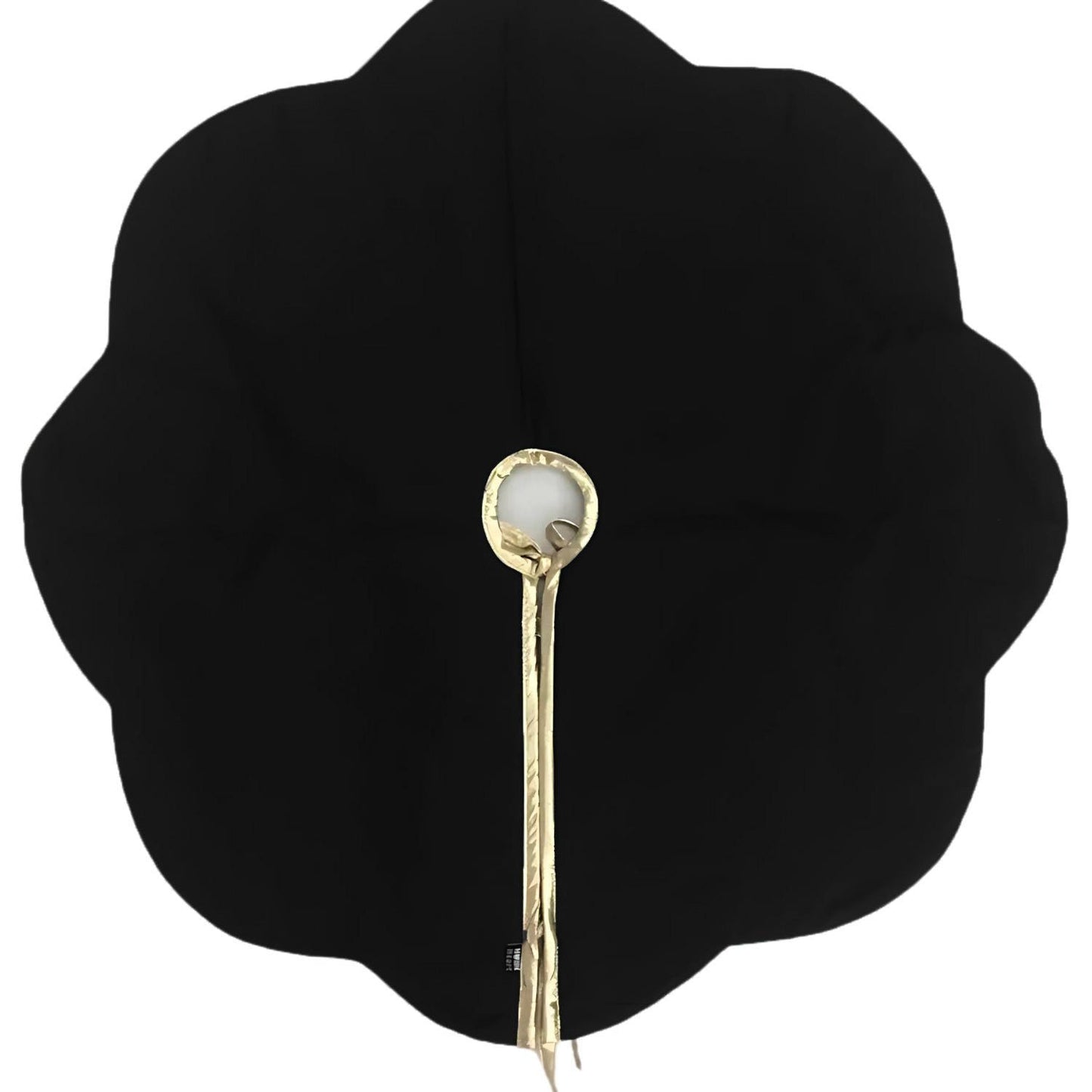 Christmas Tree Skirt Handcrafted Scallop Design black Velvet, Gold Trim Double Layer Heirloom tree skirt by HOME HEART Brands(Made in India)