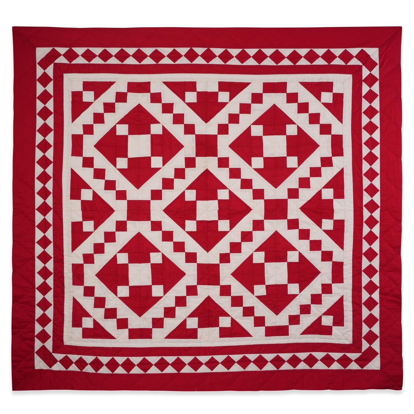 Wall hanging Hand made hand quilted quilt, Throws, Table topper, Baby Quilt  Red Diamond square cotton Heirloom Quality by HOME HEART Brands