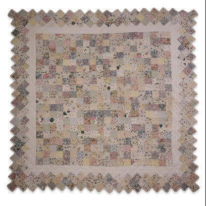 Hand made hand quilted calico cotton floral country square  50"x50" patchwork Wall hanging & Toppers, baby Easter quilt by HOME HEART Brands
