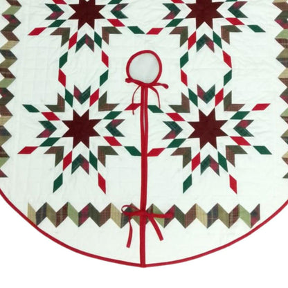 Christmas tree skirt patchwork Star Garland Quilted Christmas Tree Skirt - Calico Patchwork, Handmade by HOME HEART Brands( Made in India)